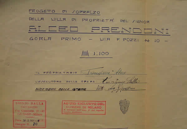 Progetto di rialzo Villa Alceo Prendoni